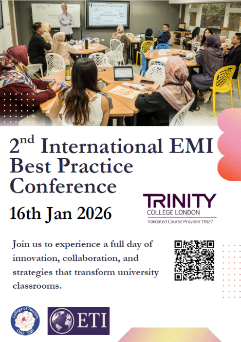 中華大學學校財團法人中華大學舉辦第二屆EMI教學研討會，函邀所屬相關領域教師踴躍報名參加，惠請公告周知，並鼓勵所屬教師踴躍參加。圖片